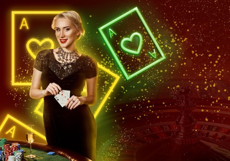 Roda American Roulette dengan 38 slot termasuk 0 dan 00 di studio idn777